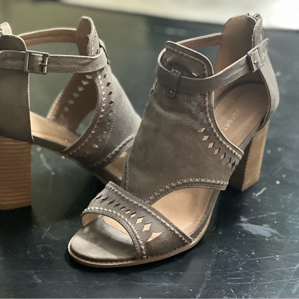 Report Taupe Cutout Heels